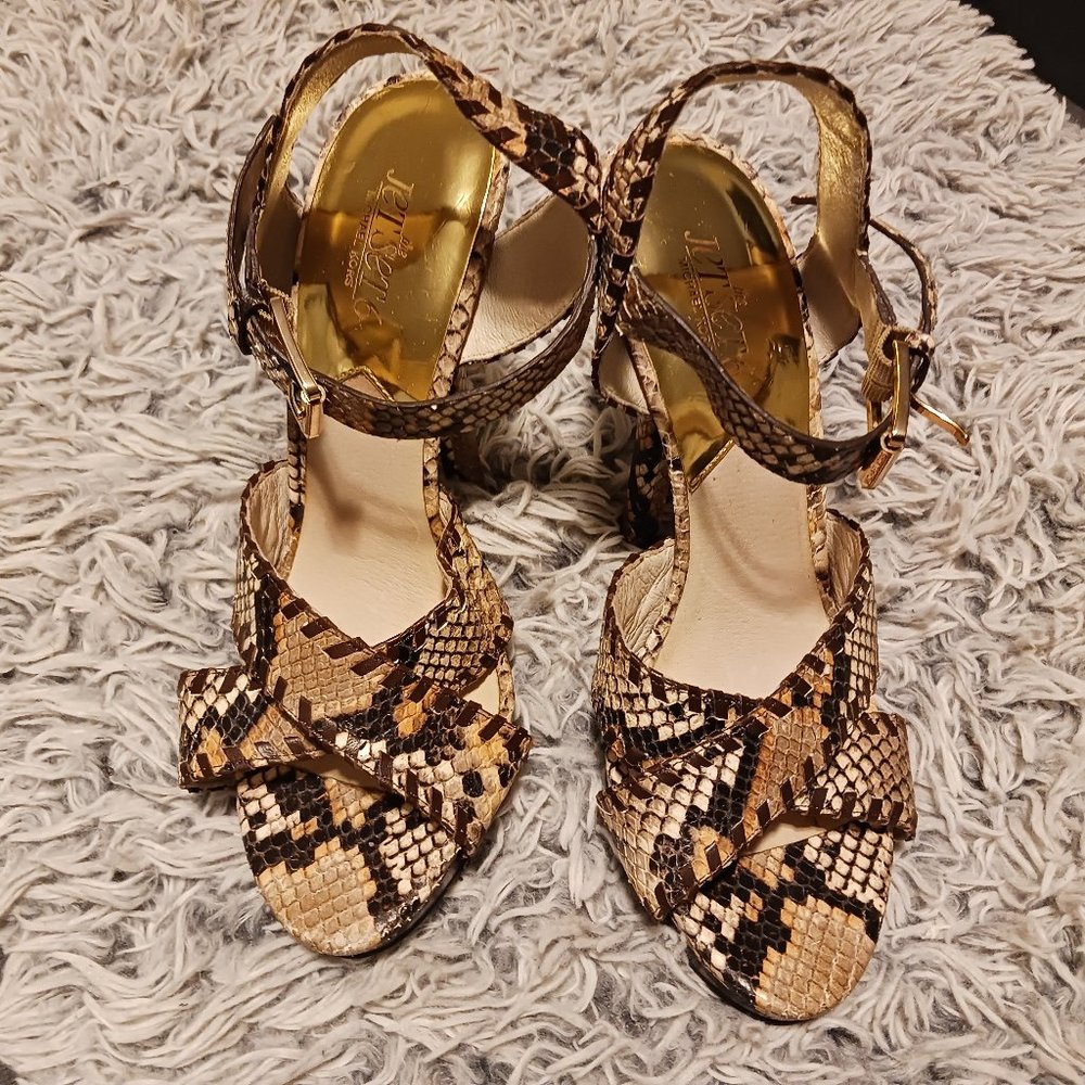 MICHAEL KORS LIMITED EDITION "JET SET 6" SNAKESKIN HEELS